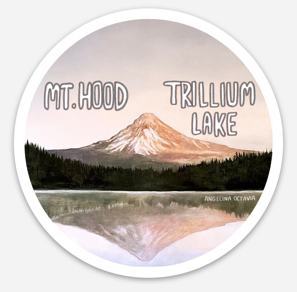 Mt. Hood Trillium Lake Vinyl Sticker